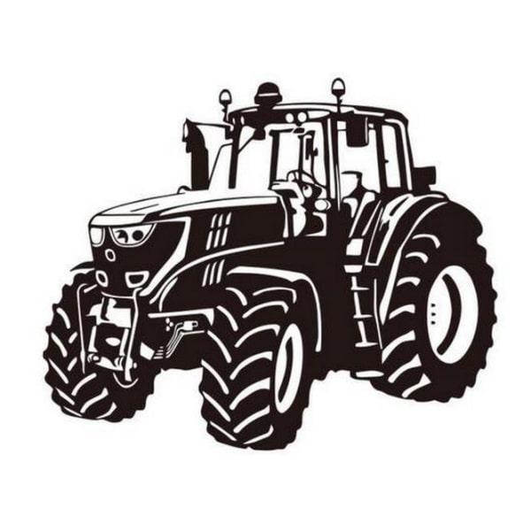Stor Sort Traktor Vægklistermærke til Drengeværelset - Udsalg!
