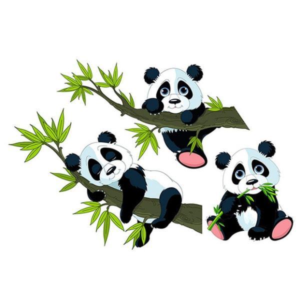Søde Panda Vægklistermærker – Tre Uimodståelige Pandaer!