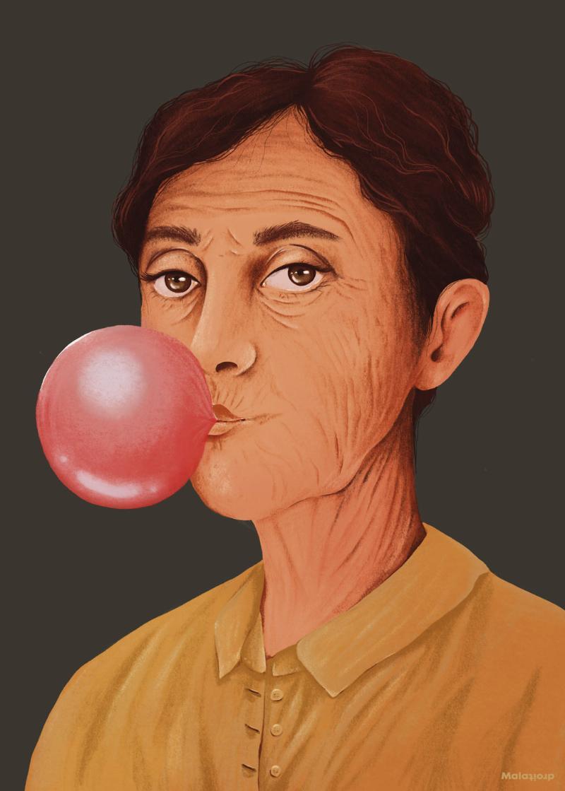 Maladroit Tyggegummi – Grøn og Gul Kunst til Dit Hjem