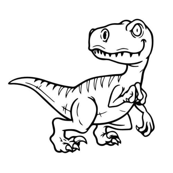 Sød Velociraptor Baby Vægklistermærke til Børneværelse