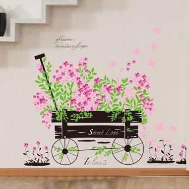 Elegant Vægklistermærke med Blomster - Forvandl Dit Rum!