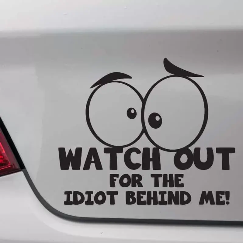Sjov "Pas På" Bil Sticker - Giv Din Kørsel Et Twist!
