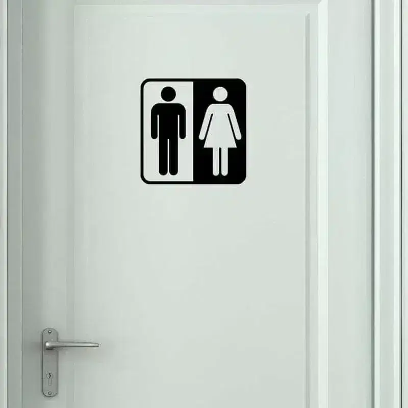 Elegant Toiletskilt 8 - Sort & Hvid til Badeværelse