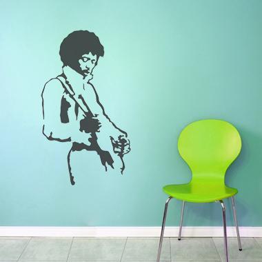Jimi Hendrix vægklistermærke – kunstnerisk dekoration
