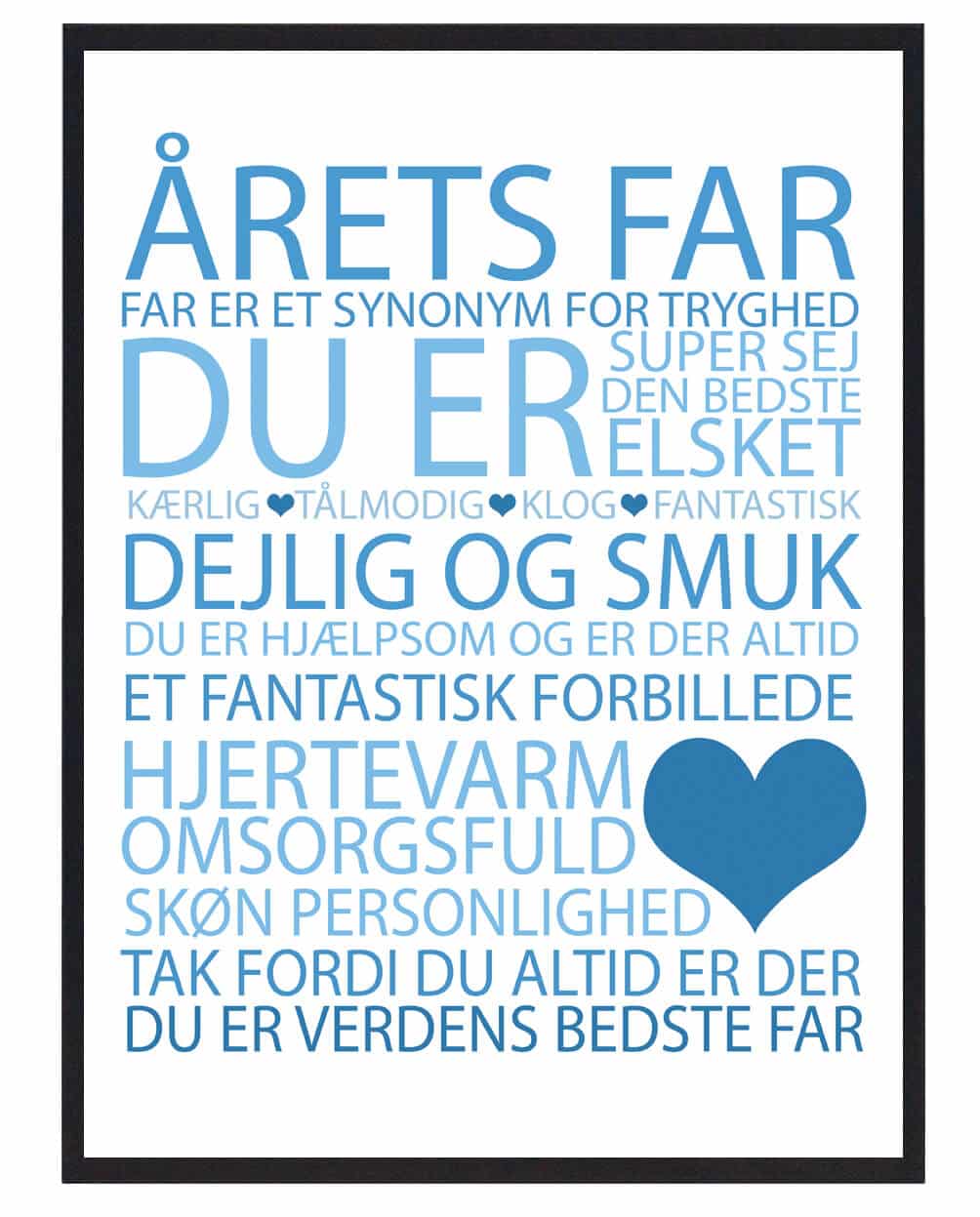 Årets Far Plakat – Blå Gave til Fars Dag