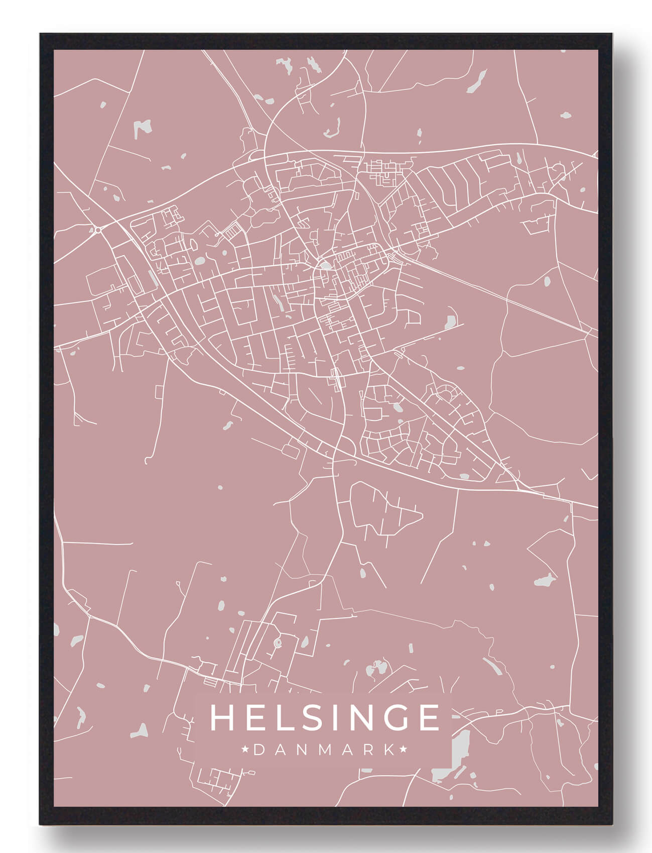Helsinge plakat - smuk rosa dekoration