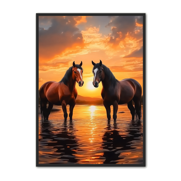 Hest Plakat – Magisk Solnedgang Tilbud!