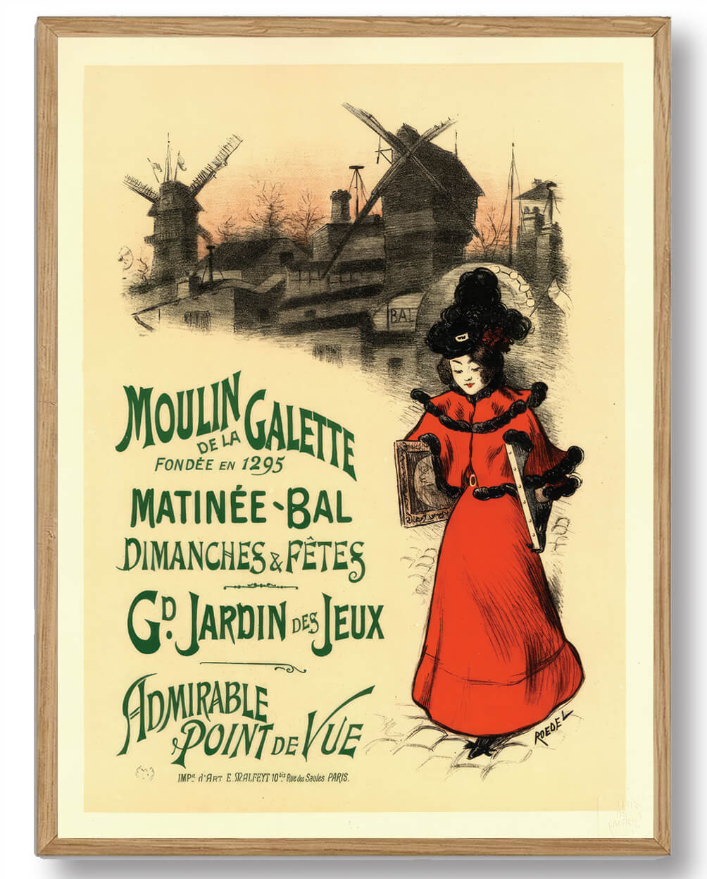 Auguste Roedel – Nostalgisk Moulin Galette Plakat til salg