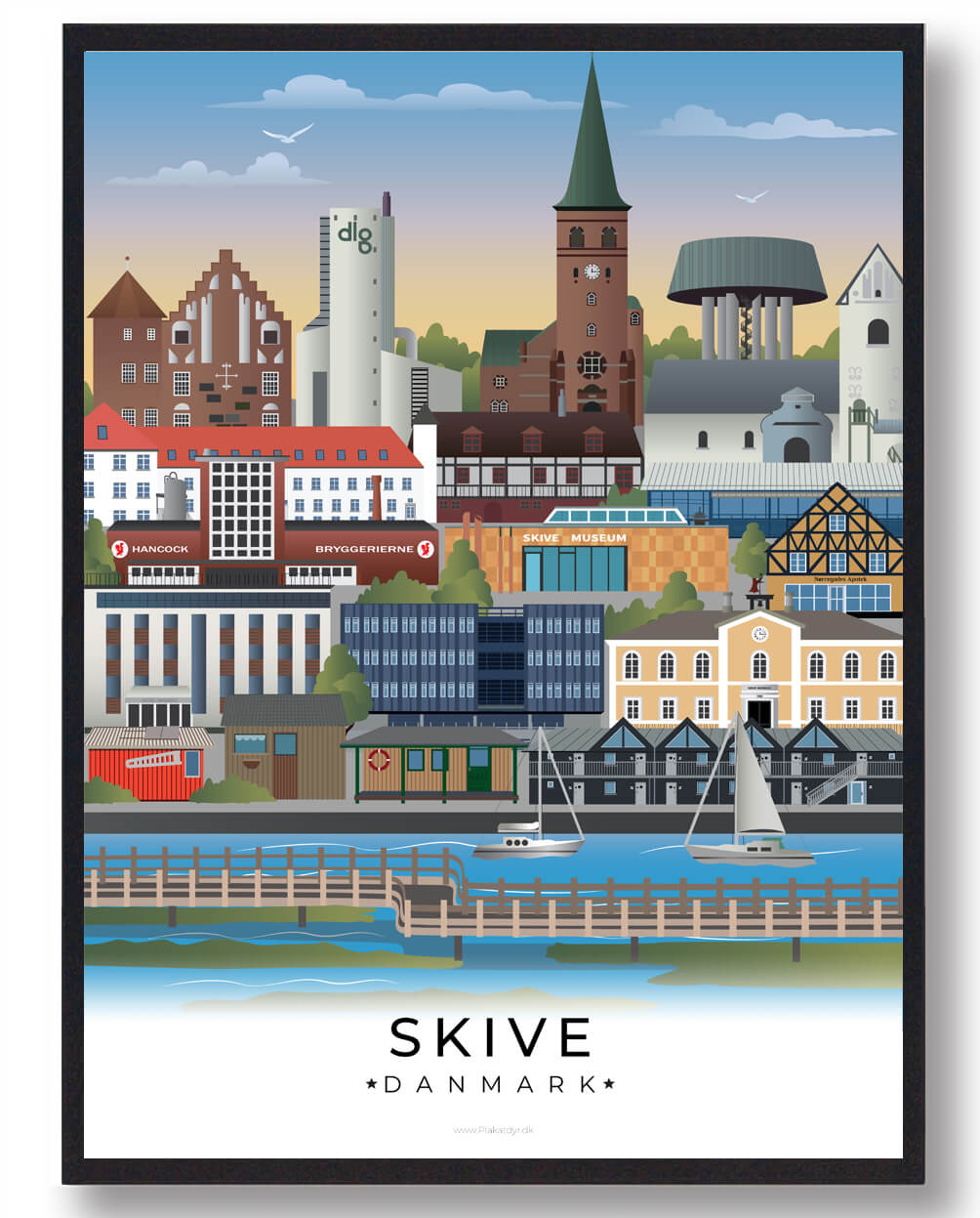Skive Byplakat – En Hyldest til Byens Skønhed