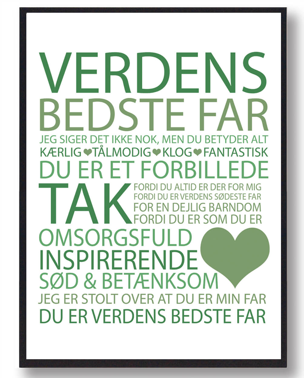 Verdens Bedste Far Plakat – Perfekt Fars Dag Gave