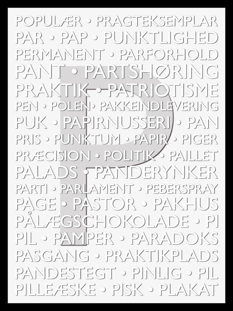Farverig Alfabet Plakat P – Perfekt til Børneværelset!