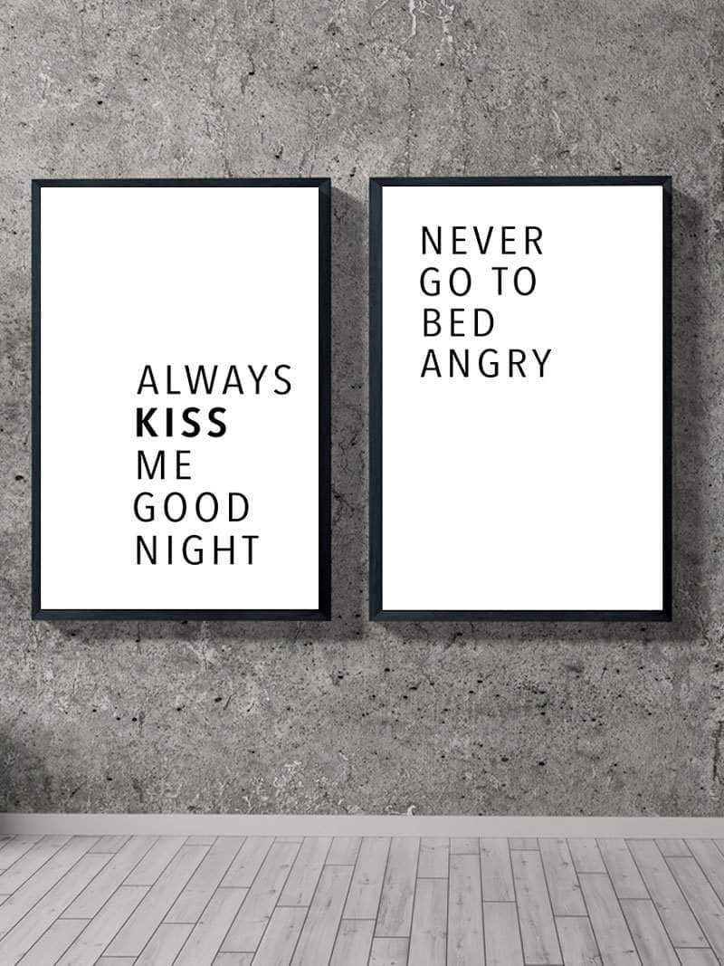 Kreativ Plakat: Kys Mig Godnat - Kærlighedsbudskab