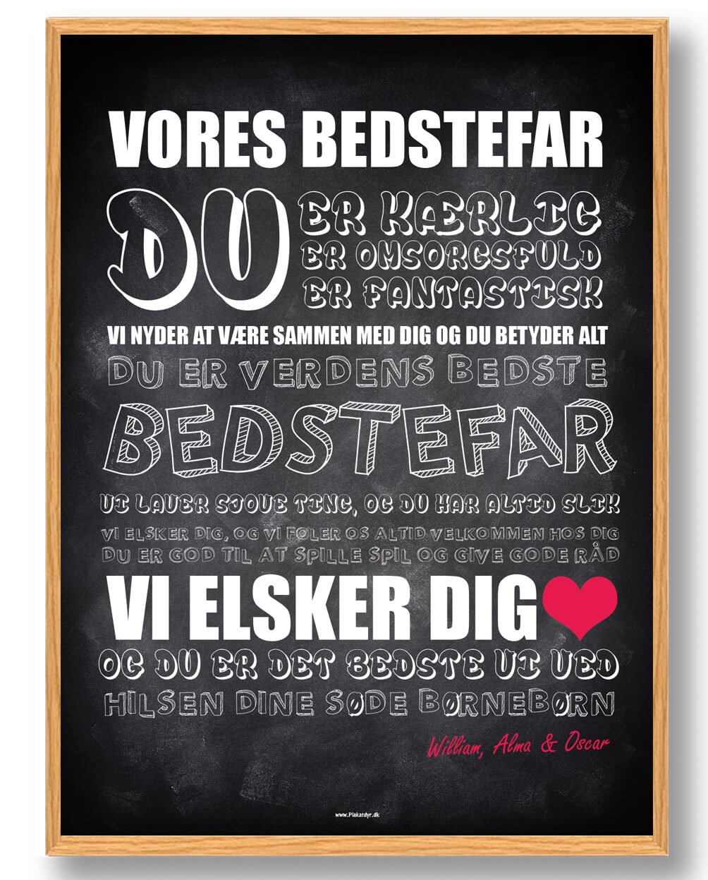 Personlig Plakat til Bedstefar – Uforglemmelig Fars Dag Gave