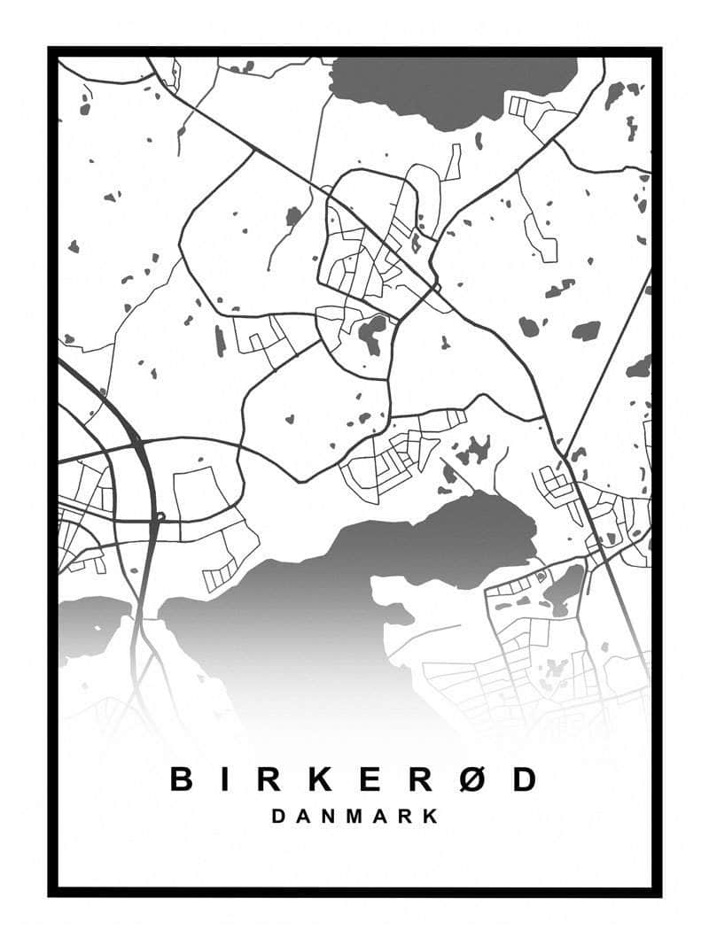 Birkerød kortplakat – Oplev byen i detaljer!