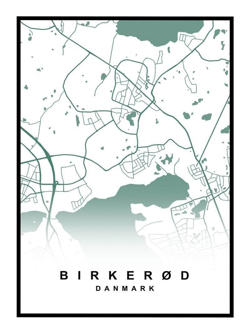 Birkerød bykort plakat – opdag din yndlingsby!
