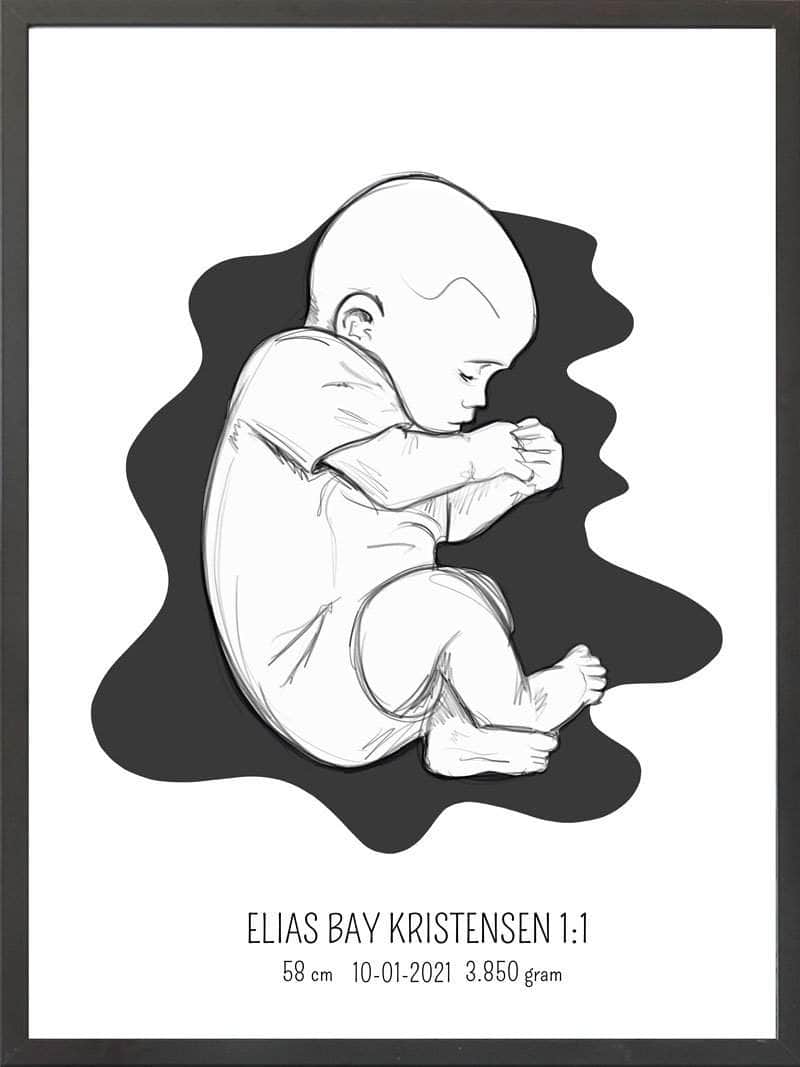 Fosterstilling Plakat i Blå – Perfekt Gave til Nybagte Forældre
