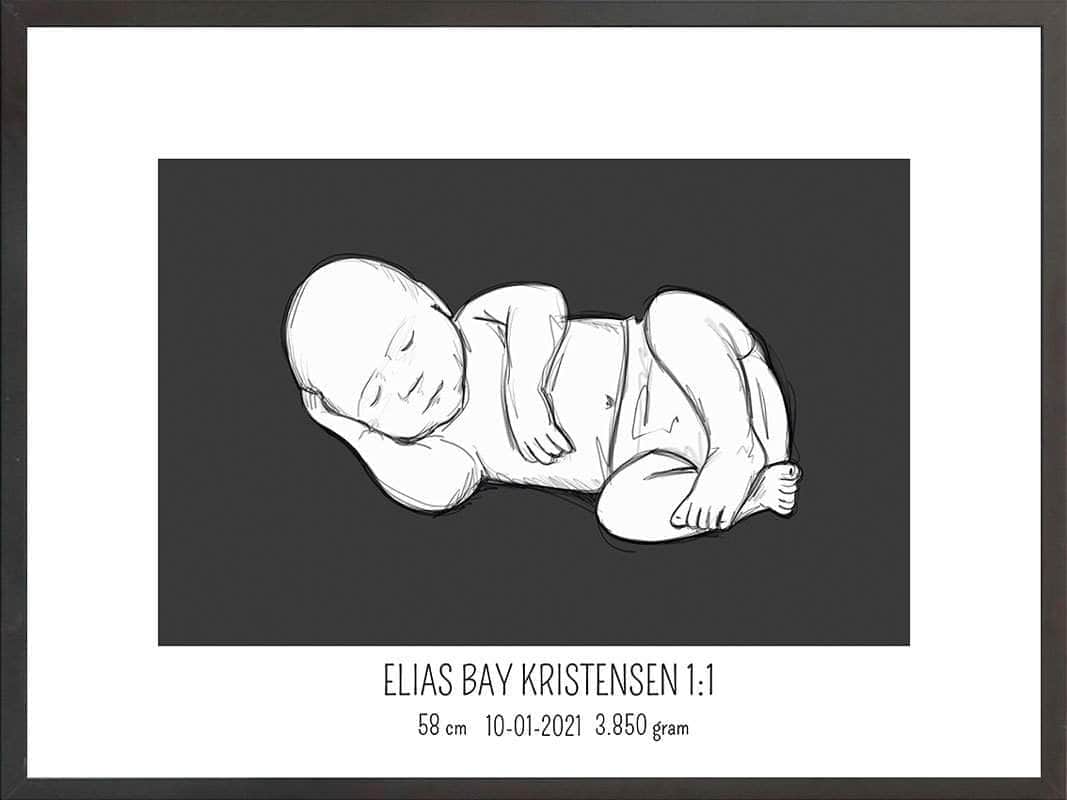 Fødselsplakat i Lyserød – Unik Gave til Nyfødte