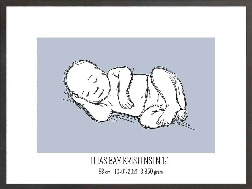 Fødselsplakat i Lyserød – Gave til Nybagte Forældre