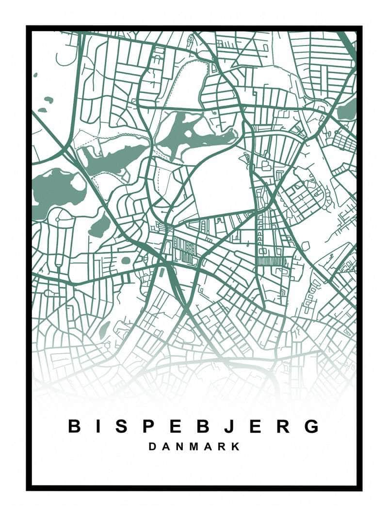 Bispebjerg Plakat - Detaljeret Kort over Bispebjerg