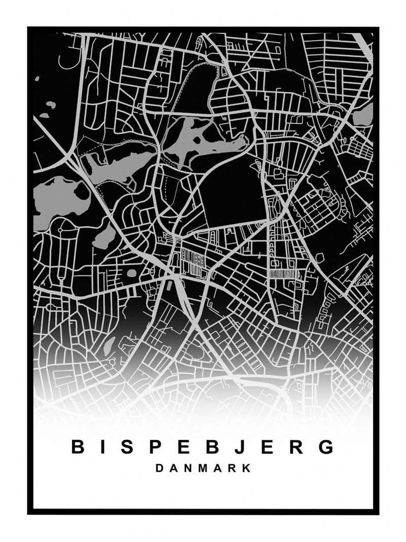 Bispebjerg Kortplakat – Unik Hjemmedekoration på Udsalg