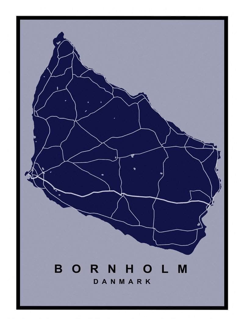 Bornholm Kort - Smuk Plakat til Dit Hjem