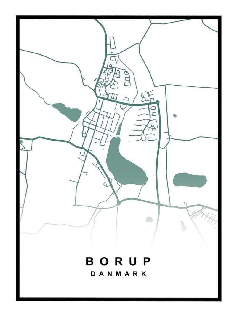Borup bykort plakat – Udforsk din yndlingsby!