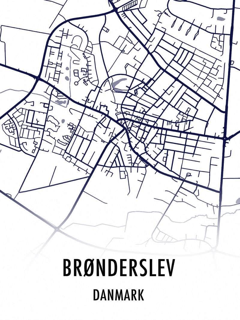 Brønderslev Kortplakat - Oplev Byens Skønhed!