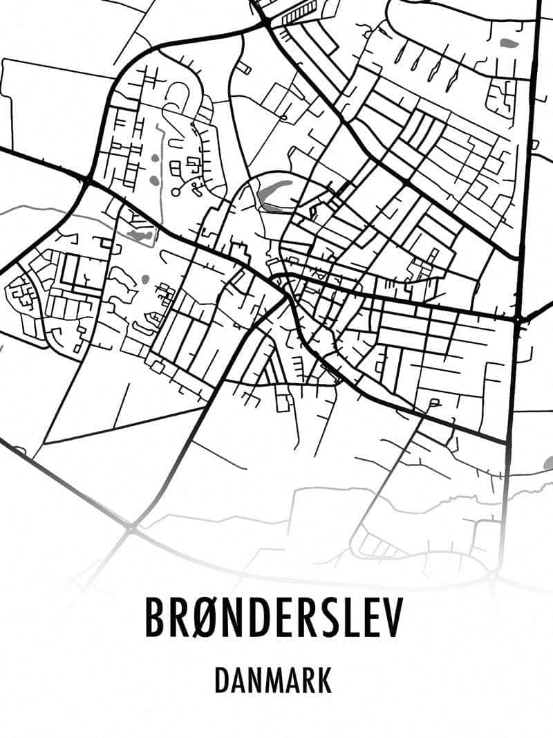 Brønderslev kortplakat – Udforsk byens skønhed!