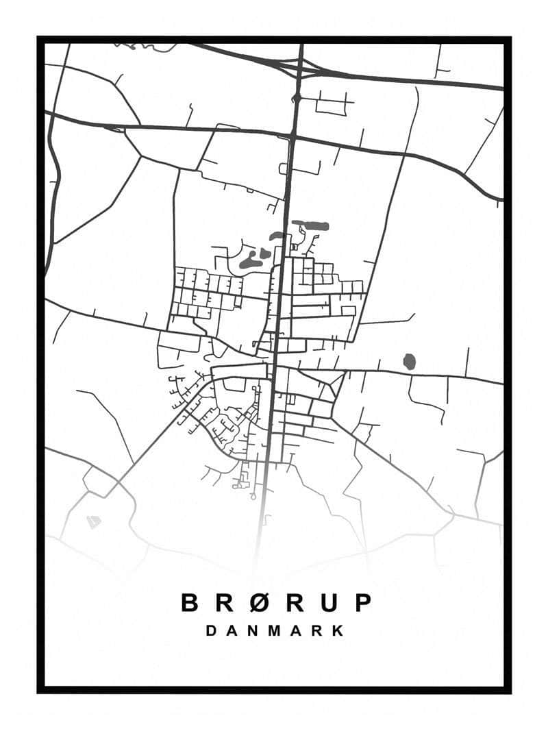 Brørup bykort plakat – Perfekt gave til lokale entusiaster!