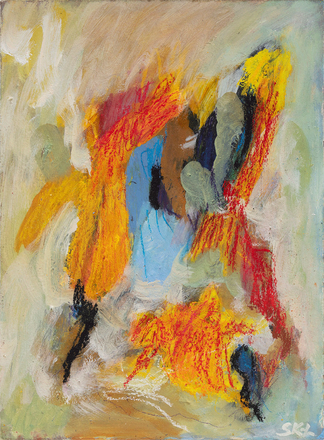 Farveeksplosion – Abstrakt Kunsttryk af Svend Kindt-Larsen