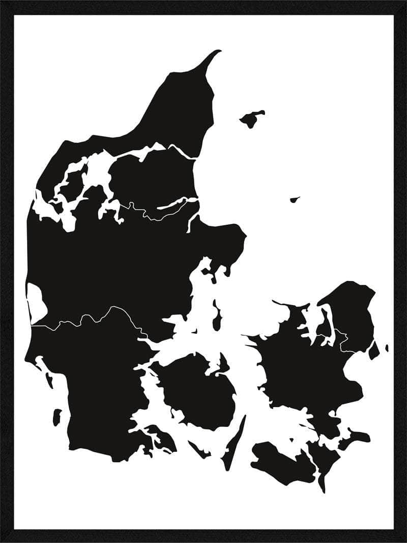 Moderne Danmarkskort Plakat – Skab Hyggelig Atmosfære!