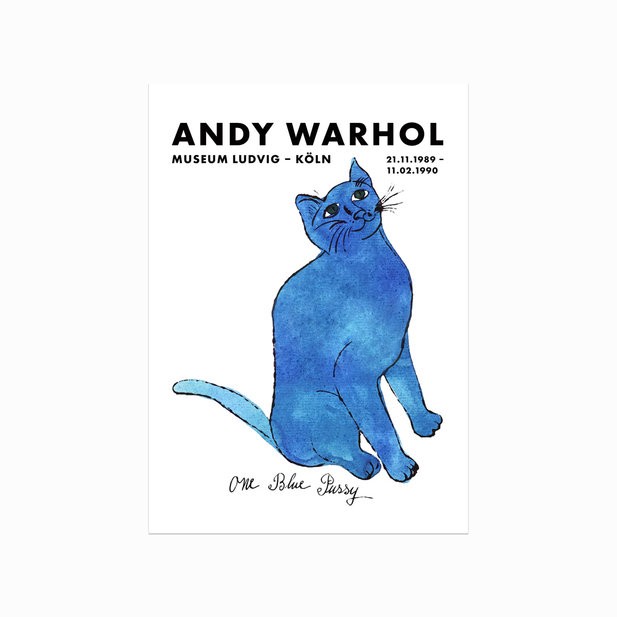 Andy Warhol Plakat - One Blue Pussy til Børneværelset