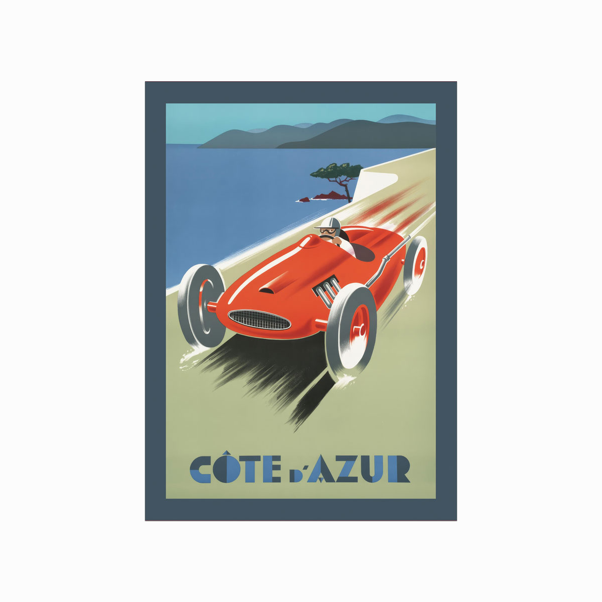 Retro plakat af Côte d'Azur – unik vægkunst til hjemmet
