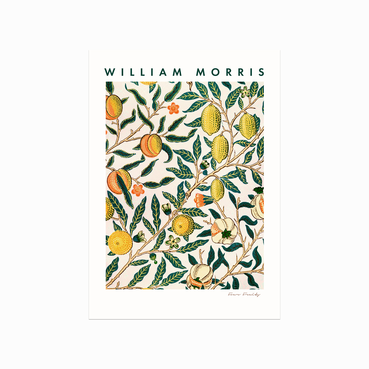 William Morris plakat – Four Fruits (Gul) til køkkenet