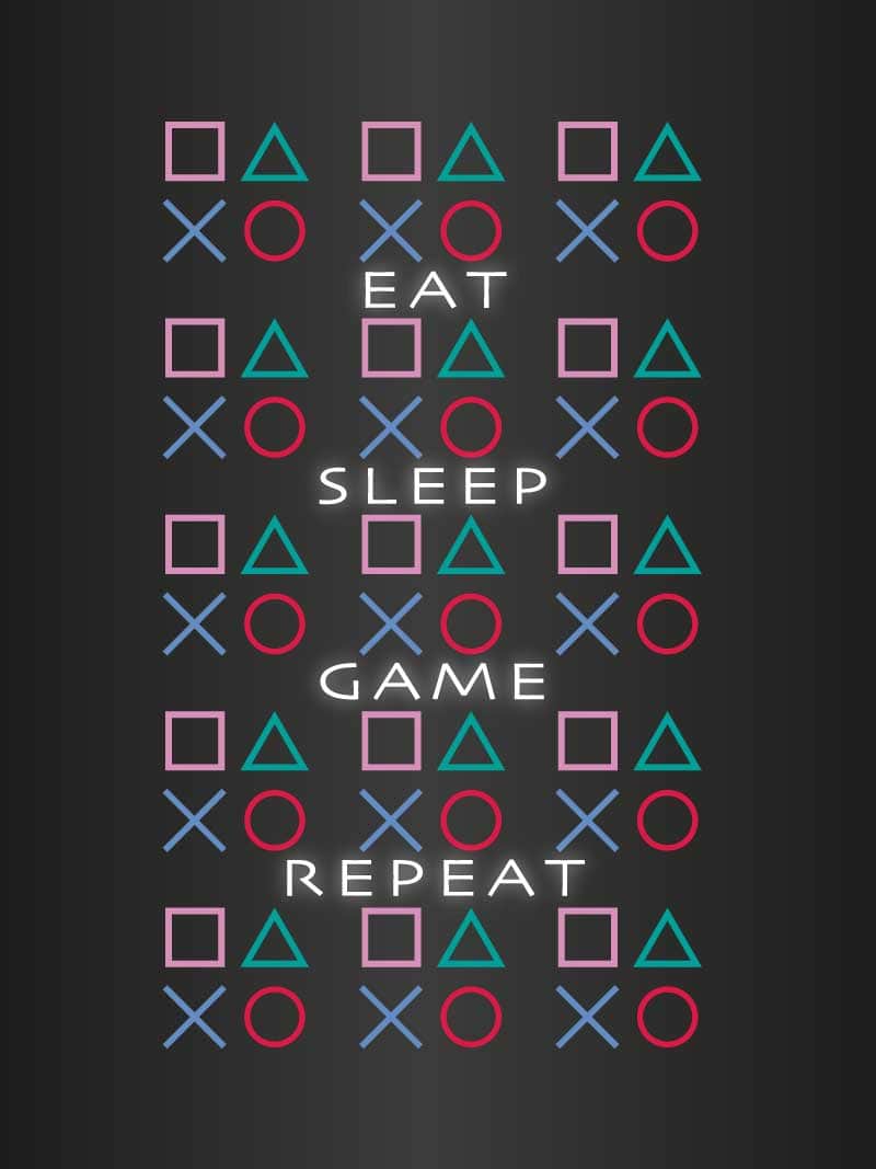 Gamer Plakat – Spil, Sov, Gentag fra Egly Design