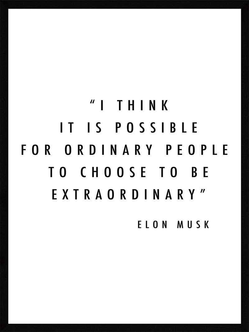 Inspirerende Elon Musk Plakat med Motivationscitat