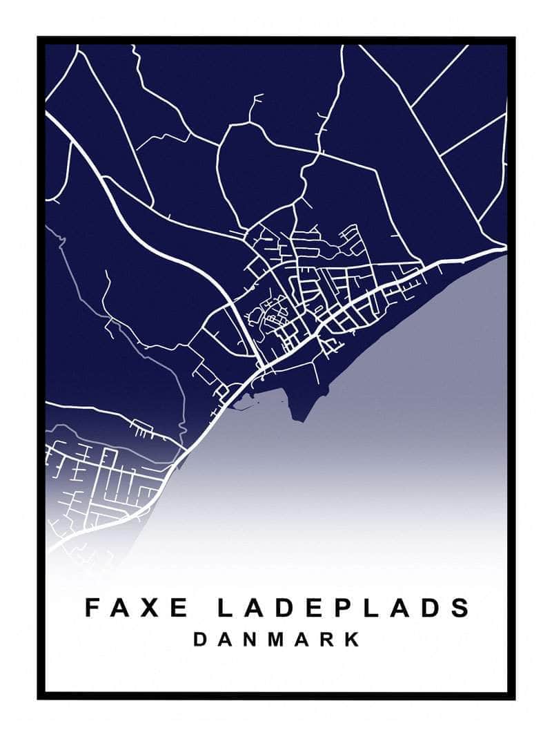 Faxe Ladeplads Kort Plakat – Udforsk Din Elskede By