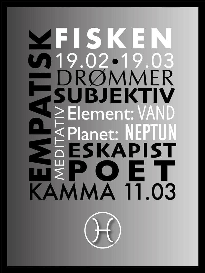 Fisken Stjernetegn Plakat – Unik Dekoration til Hjemmet