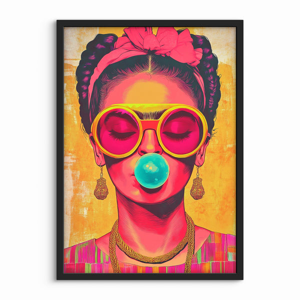 Farverig Pop Art Plakat med Tyggegummi – Unik Kunst!