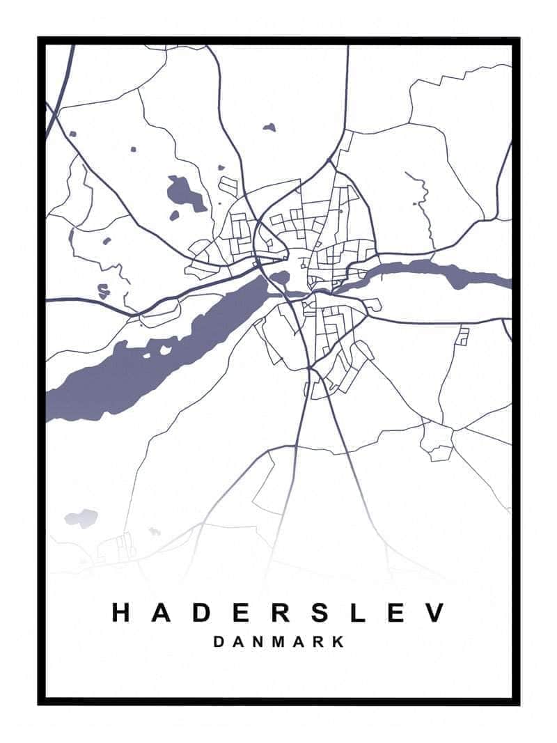 Haderslev bykort plakat – Uundgåelig til din indretning!