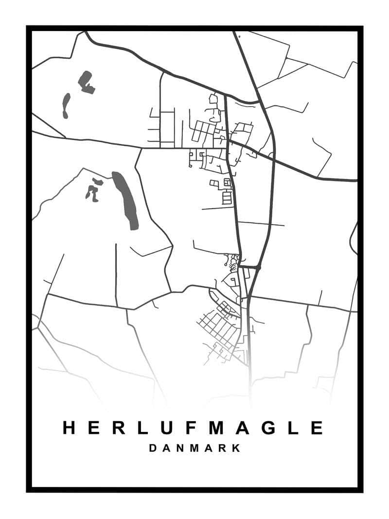Herlufmagle Plakat – Detaljeret Kort over Herlufmagle