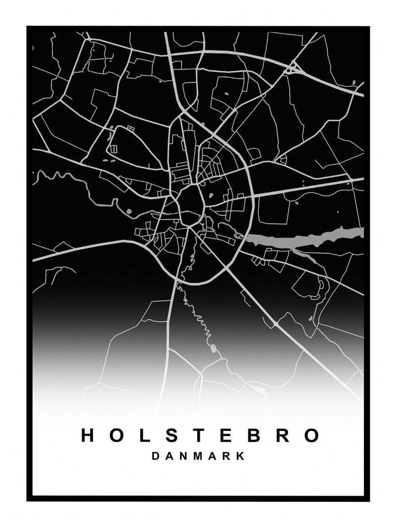 Holstebro Plakat – Detaljeret Kort over Holstebro By