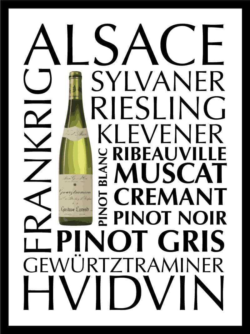 Hvidvin Plakat fra Alsace - Ideel til Vinelskere!