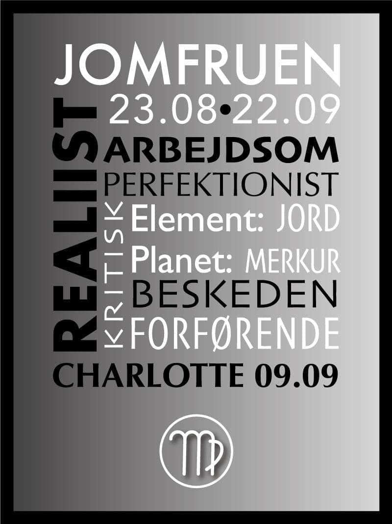 Jomfruen Stjernetegn Plakat – Elegant Design til Væggen