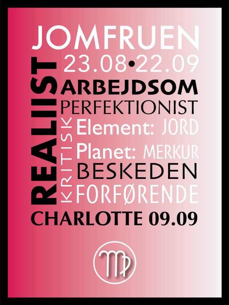 Jomfru Stjernetegn Plakat – Unik Tilbud til Black Friday