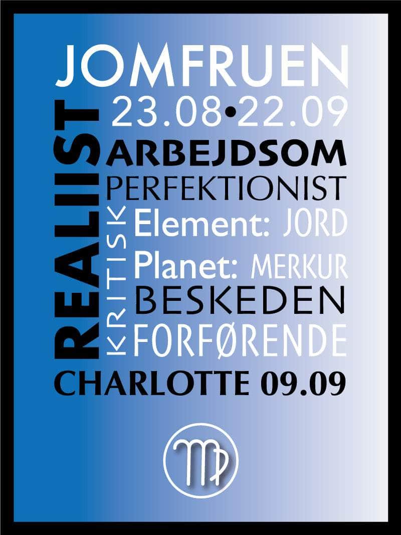Jomfruen Stjernetegn Plakat – Elegant Sort Baggrund