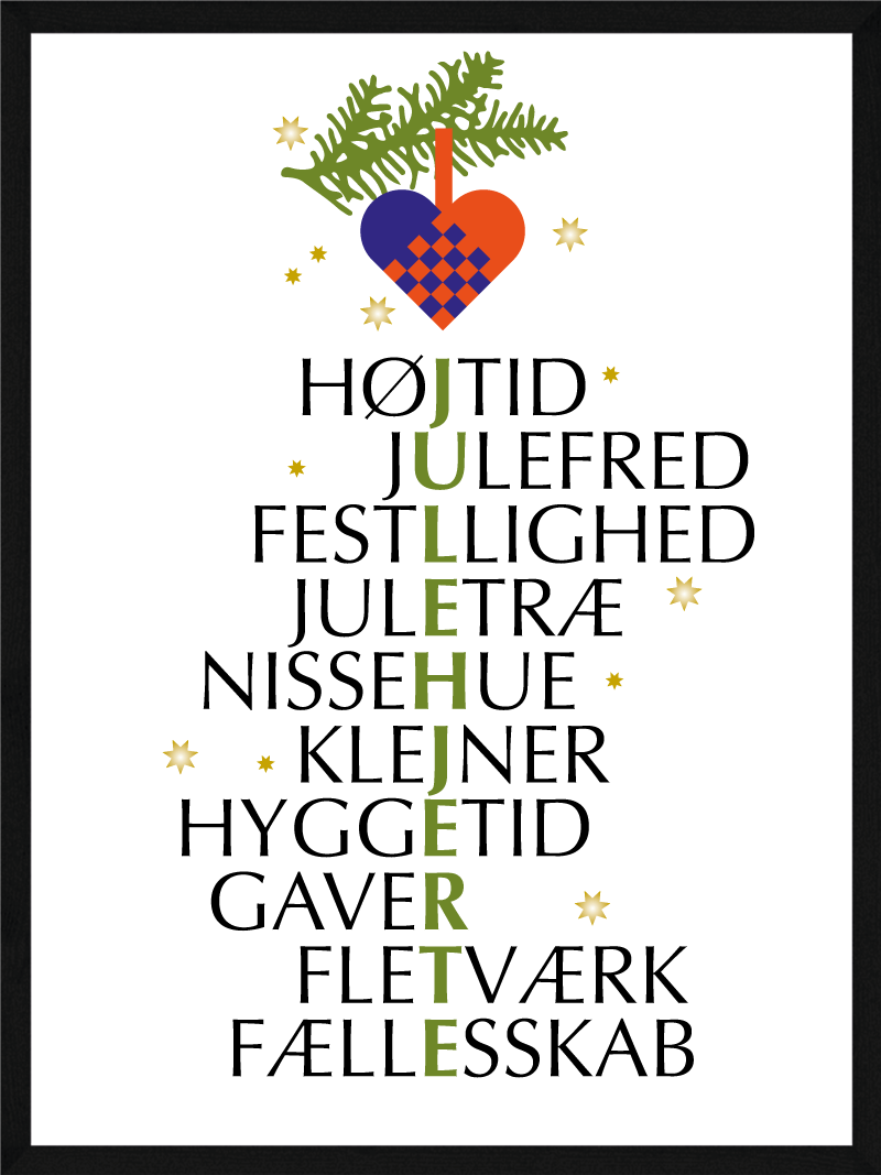 Julehjerte Plakat - Skab Hygge og Julestemning Hjemme