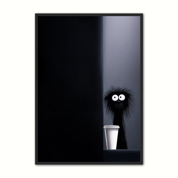 Kaffeplakat 76 – Mystisk Hund med Kaffekop Tilbud!