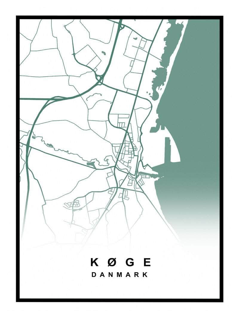 Køge Plakat - Smukt kort til hjemmet eller kontoret