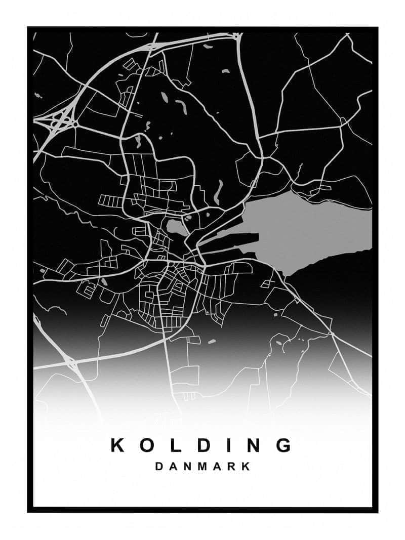 Kolding Plakat – Detaljeret Kort over Kolding By